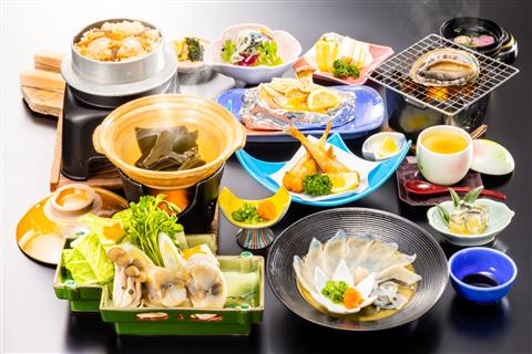 萩観光ホテル　夕食（一例）